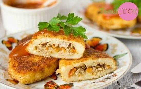 Картопляні зрази з печінкової начинкою