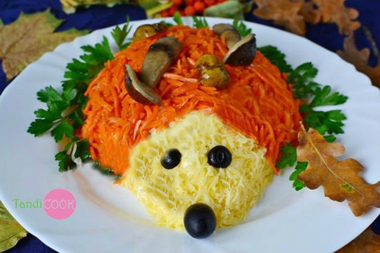 Салат “Їжачок” з куркою та корейською морквою