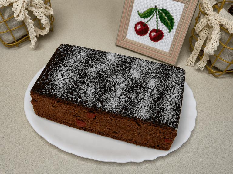 🍒 П’яна вишня — шоколадний пляцок із соковитою вишневою начинкою