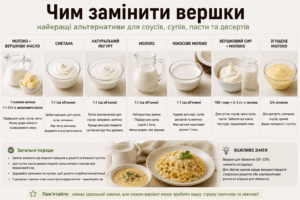 Чим замінити вершки: для соусу, крему та випічки
